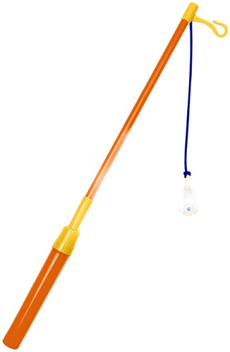 Oranje Lampionstokje met LED-lampje (39cm)