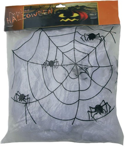Spinnenweb Wit 50g (met 2 spinnen)
